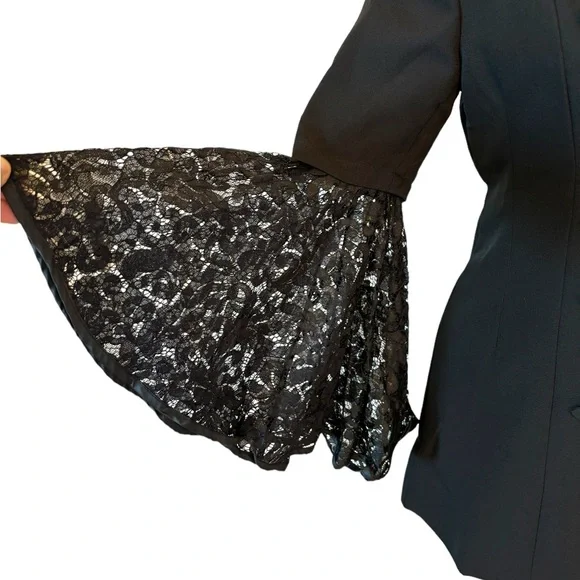 Black Dramatic Bell Sleeve Dress Jacket - Picture 7 of 12